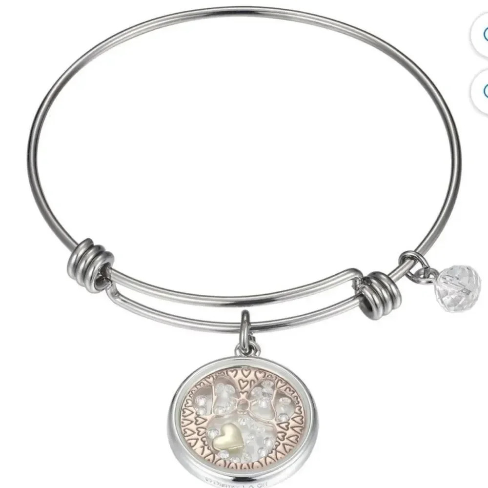 Disney Unwiritten MINNIE MOUSE BOW-TIFUL! Floating Crystal Adjustable Bracelet